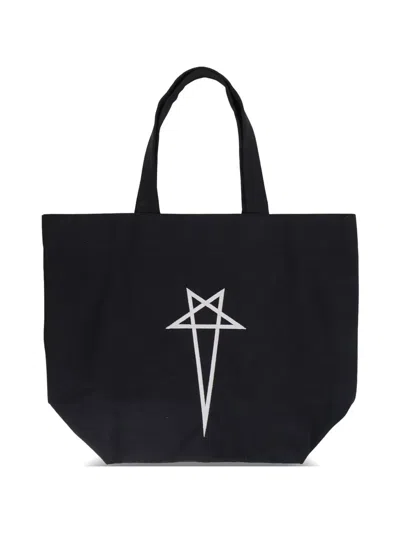 Rick Owens Star-embroidered Top Handle Bag In Purple