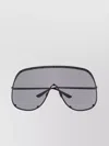 Rick Owens Statement Rimless Sunglasses With Oversized Frame In Grey