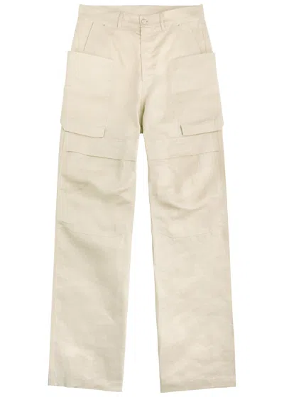 Rick Owens Stefan Barrel-leg Cargo Trousers In Sand