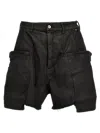 Rick Owens Black Concordians Stefan Cargo Shorts In Black