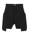 Rick Owens Black Stefan Cargo Bermuda Shorts In Black