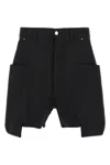 Rick Owens Black Stefan Cargo Bermuda Shorts In Blue