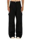Rick Owens Stefan Wide-leg Brushed Cotton-twill Cargo Trousers