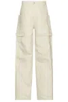 Rick Owens Stefan Wide-leg Linen Cargo Trousers In Dinge