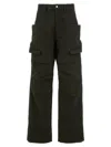 Rick Owens Stefan Wide-leg Brushed Cotton-twill Cargo Trousers In Green