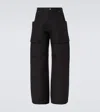 Rick Owens Stefan Wide-leg Brushed Cotton-twill Cargo Trousers In Schwarz