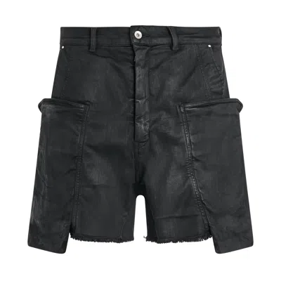 Rick Owens Stefan 拼接设计工装短裤 In 黑色的
