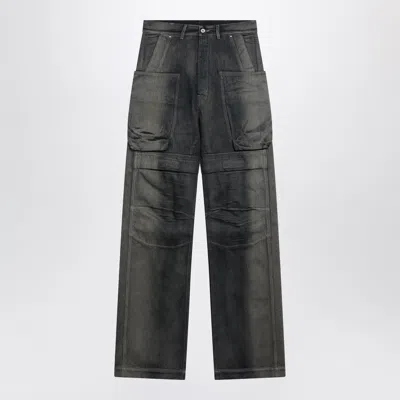 Rick Owens Stefan Cargo Straight-leg Denim Jeans With Pockets In Black