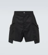 Rick Owens Black Concordians Stefan Cargo Shorts In Black