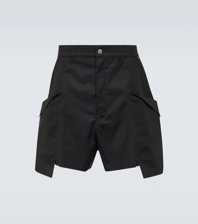 Rick Owens Stefan Cotton-blend Cargo Shorts In Black