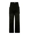 Rick Owens Stefan Wide-leg Brushed Cotton-twill Cargo Trousers In Black