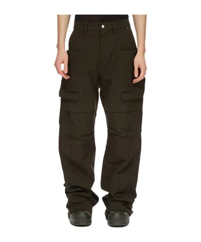 Rick Owens Stefan Cotton Cargo Trousers In Black