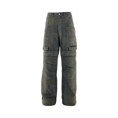 Rick Owens 'stefan' Denim Cargo Pants In Blue