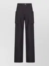 Rick Owens Stefan Flared Grain De Poudre Wool Cargo Trousers In Black