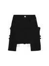Rick Owens Stefan Black Mini-skirt With Patch Pockets In Wool Woman