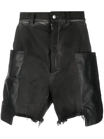 Rick Owens Stefan Panelled Cargo Shorts In Black