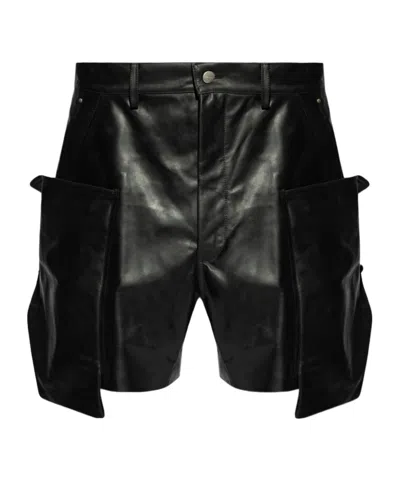 Rick Owens Stefan Panelled Cargo Shorts In Black