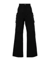 Rick Owens Stefan Wide-leg Brushed Cotton-twill Cargo Trousers In Black