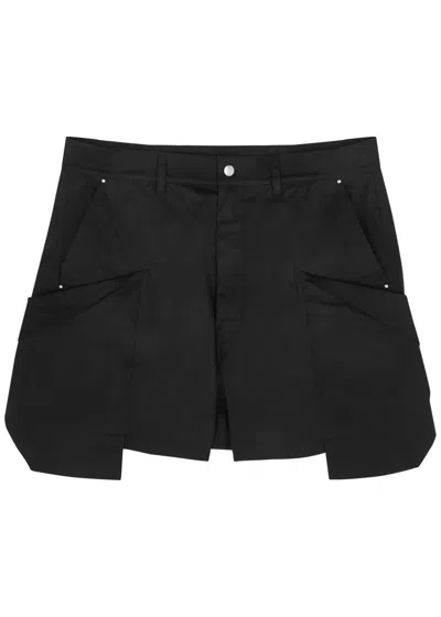 Rick Owens Stefan Stretch-cotton Cargo Shorts In Black