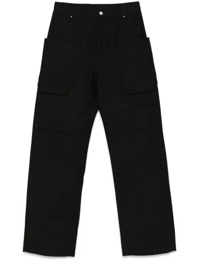 RICK OWENS BLACK WIDE-LEG TROUSERS