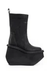 Rick Owens Stivali Da Fabbrica In Pelle In Black