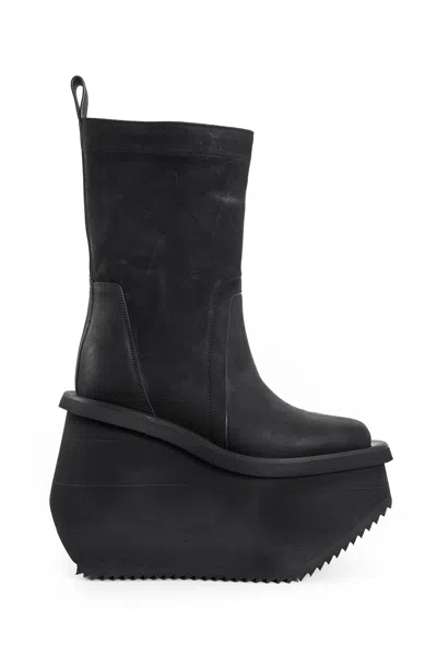 Rick Owens Stivali Da Fabbrica In Pelle In Black