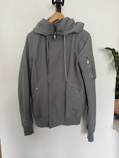 Pre-owned Rick Owens Stone Grey Exploder Parka In Gray