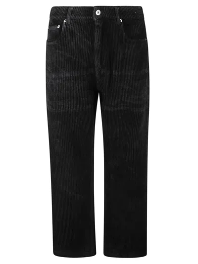Rick Owens Straight Buttoned Jeans In Black