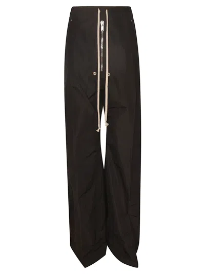 Rick Owens Straight Lace-up Trousers In Black