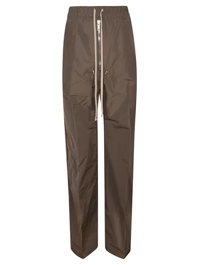 Rick Owens Straight Lace-up Trousers In Powder