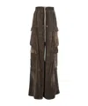 Rick Owens Cargo Belas Brown Cargo Pants With Drawstring Waist And Cargo Pockets In Velvet Woman In Brown