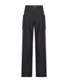 Rick Owens Stefan Flared Grain De Poudre Wool Cargo Trousers In Black