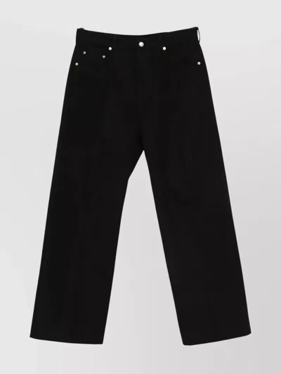 RICK OWENS STRAIGHT LEG COTTON JEANS POCKETS