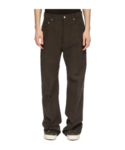 Rick Owens Straight-leg Cotton Trousers In Black