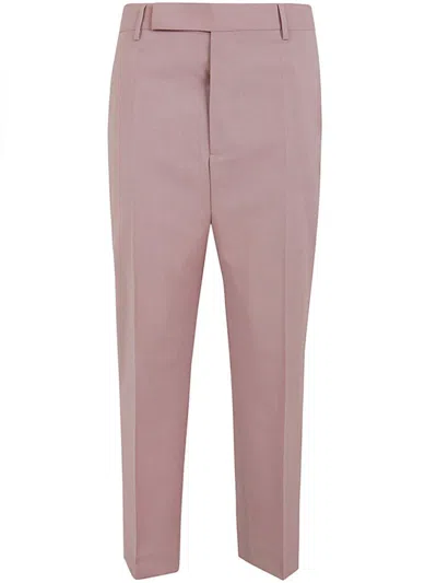Rick Owens Straight-leg Cropped Tailored Pants In Dusty Pink