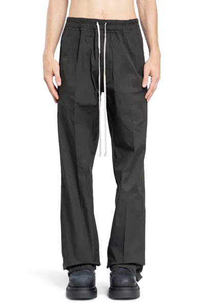 Rick Owens Floor Length Straight-legged Trousers In Green