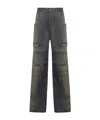 Rick Owens Cargo Pockets Trousers With Belt Loops In Blue