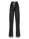 Rick Owens Wide-leg Cotton Muslin Pants With Drawstring Waist In Black