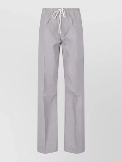 Rick Owens Straight Leg Pants Back Button Pocket In Blue