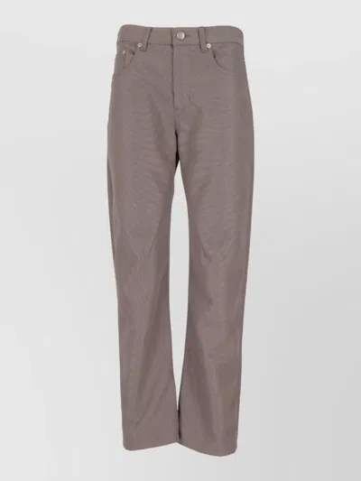 Rick Owens Straight Leg Pants Belt Loops Back Pockets In Gray