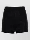 Rick Owens Black Leather Solid Shorts In Black