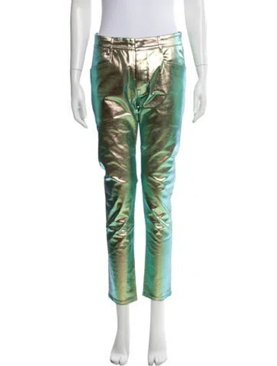Pre-owned Rick Owens Straight Leg Pants In Green
