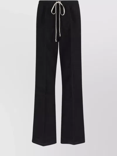 Rick Owens Straight Leg Trousers Elastic Waistband In Black