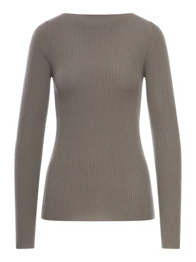 Rick Owens Long-sleeved Sweater In Gray
