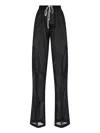 Rick Owens Wide-leg Cotton Muslin Pants With Drawstring Waist In Black