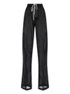 Rick Owens Wide-leg Cotton Muslin Pants With Drawstring Waist In Black