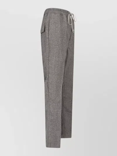 Rick Owens Straight Pants Elastic Waistband Back Pockets In White