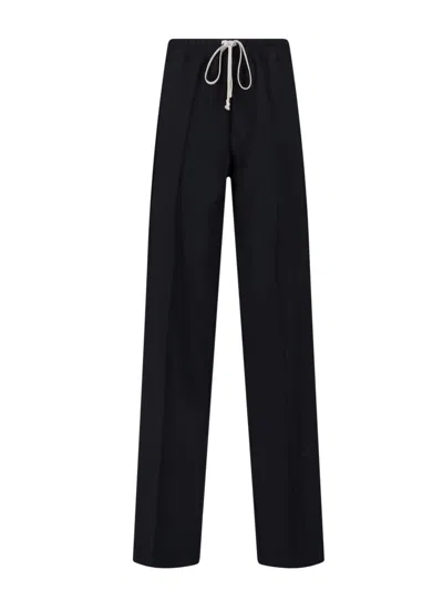Rick Owens Straight Pants In Viscose Blend In Black