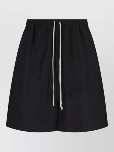 Rick Owens Straight Shorts Back Pockets And Side Cut In Black