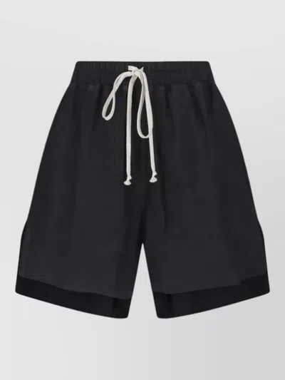 Rick Owens Straight Shorts Side Pockets Subtle Slits In Black